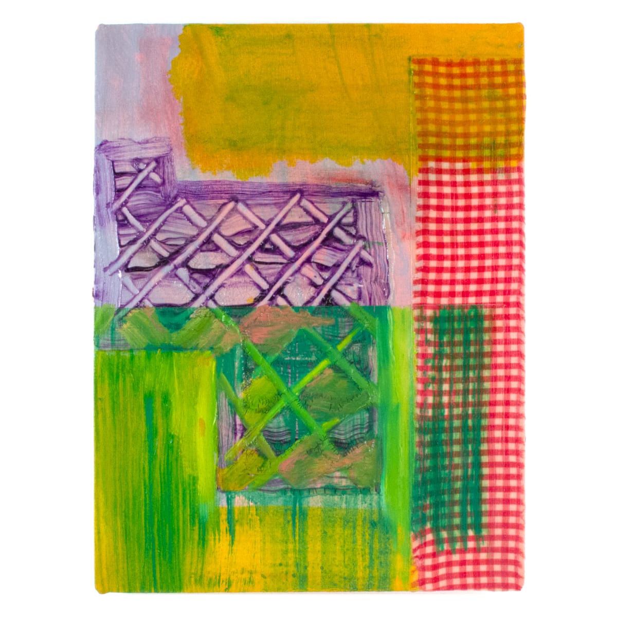 Gingham 8 by Bruce Price  Image: Gingham 8
acrylic & fabric on canvas
12"x9"