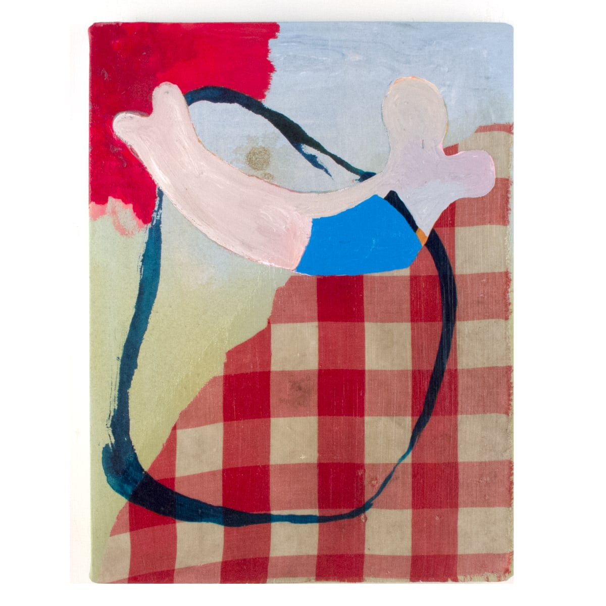 Gingham 12: After Miro by Bruce Price  Image: Gingham 12: After Miro
acrylic & fabric on canvas
12"x9"