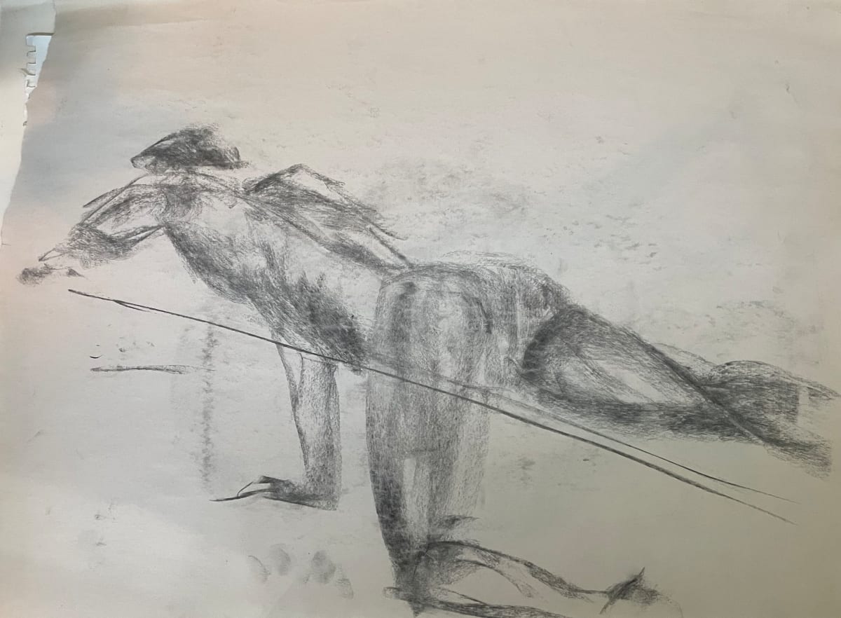 Short Pose Charcoal Study by Audrey Laine Studios 