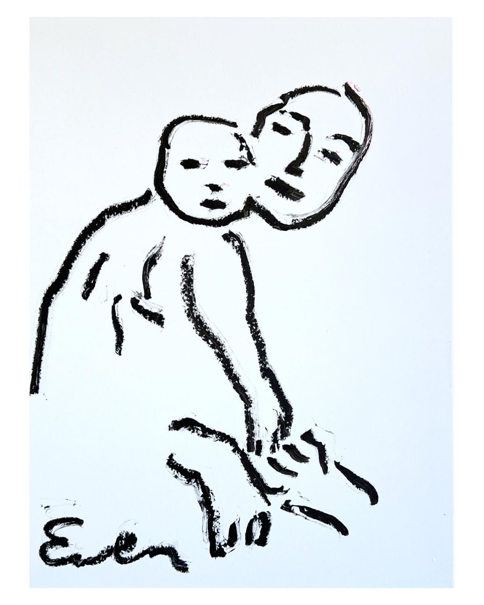 Mother & Child, Black and White by Anne-Louise Ewen 