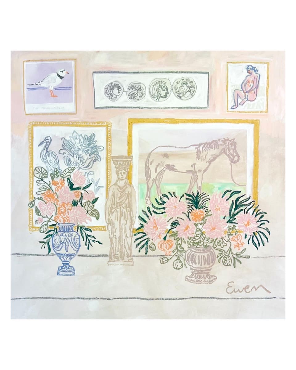 Gallery Wall With Caryatid by Anne-Louise Ewen 