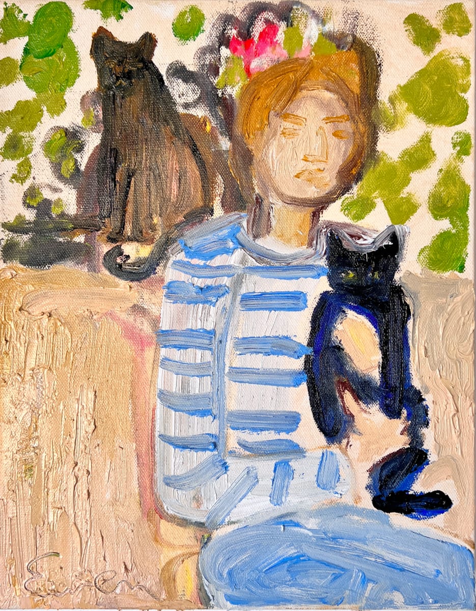 Cat Painting: These Little Gods, They Pull At Your Heart by Anne-Louise Ewen 