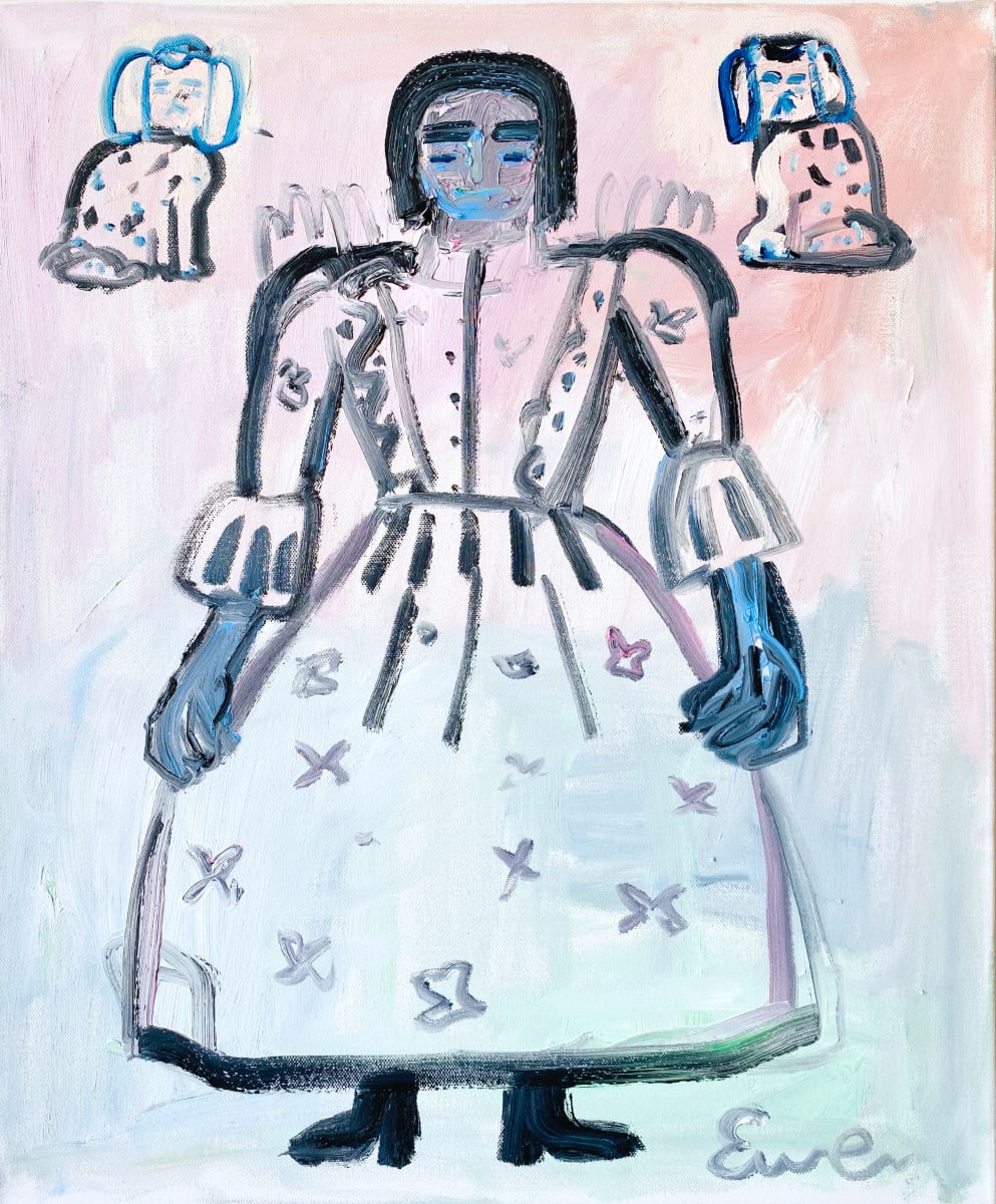 Goth Girl with Pups by Anne-Louise Ewen 