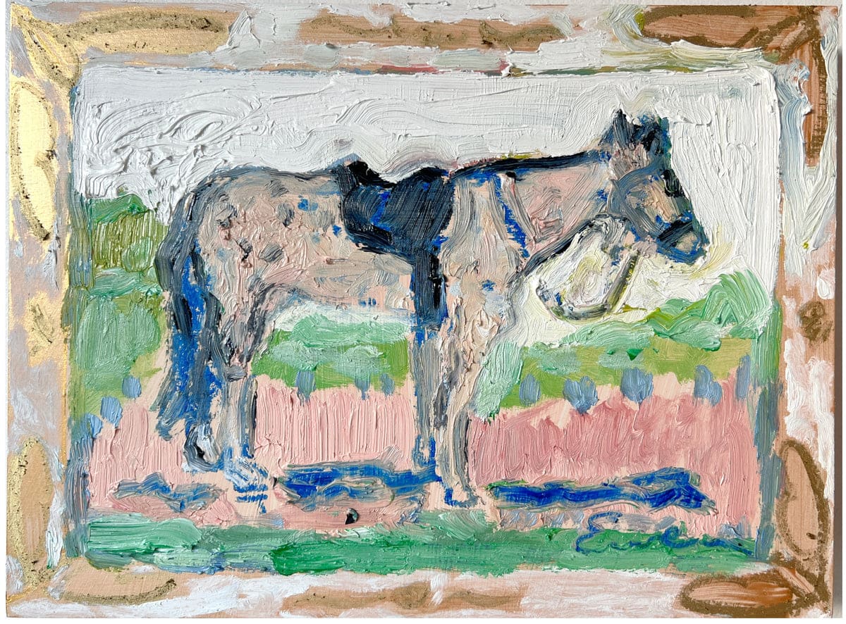 Tiny Appaloosa Horse with White and Gold Frame by Anne-Louise Ewen 