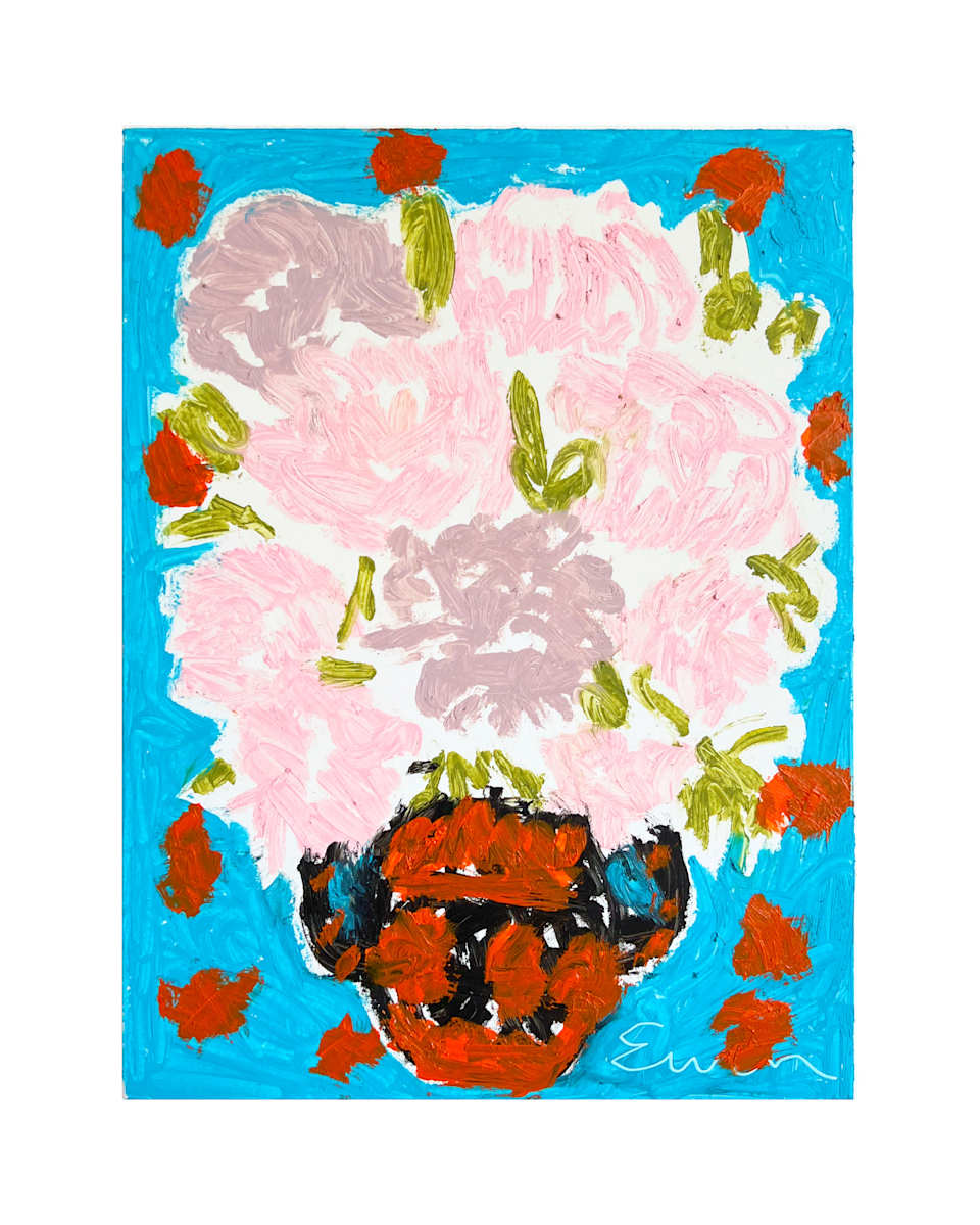 Bouquet on Turquoise Background by Anne-Louise Ewen, Image 1.