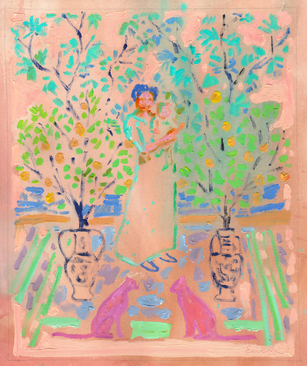 Mother and Child with Pink Cats 