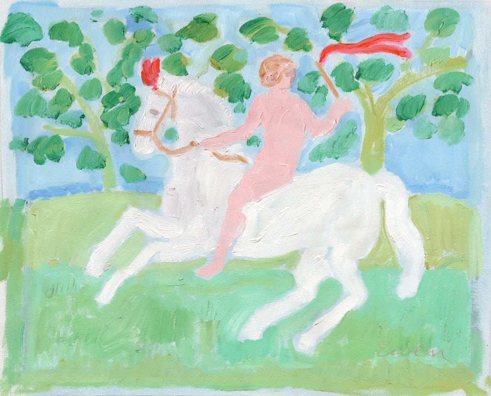 Scene from Mythology - Horse & Nude Rider by Anne-Louise Ewen 