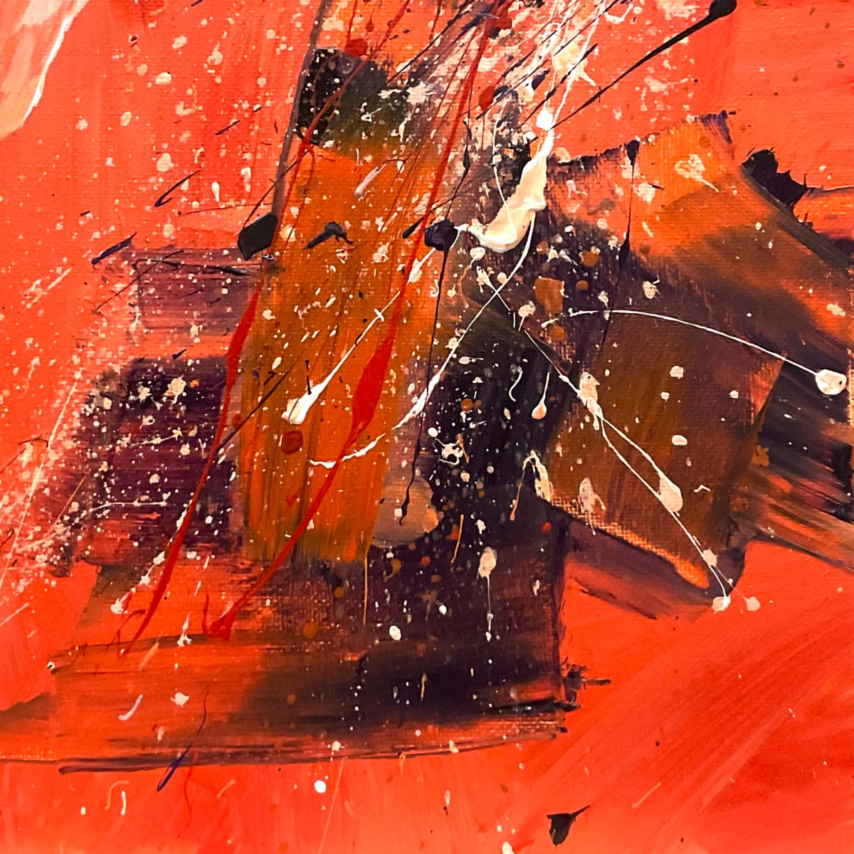 Orange-pink-red, small 2 by Mandy Damirali 