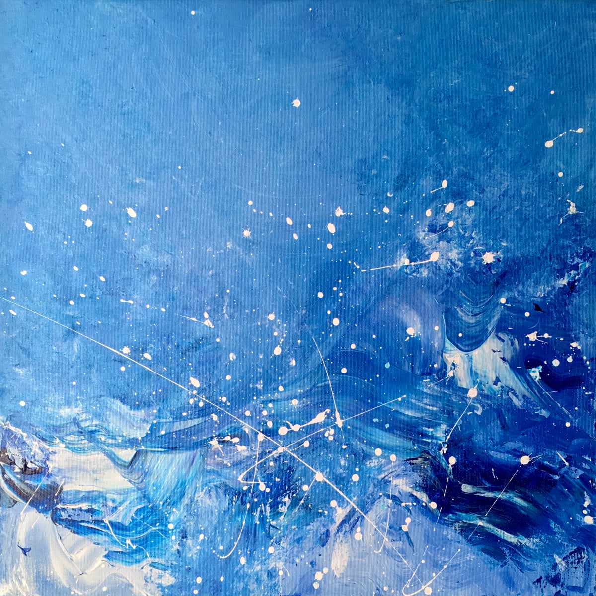 Blue splash waves by Mandy Damirali 