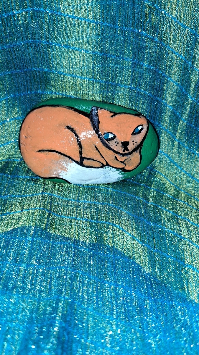 Painted Rock Fox by Perry Art Productions "Finding The Beauty"              50% off entire site! 