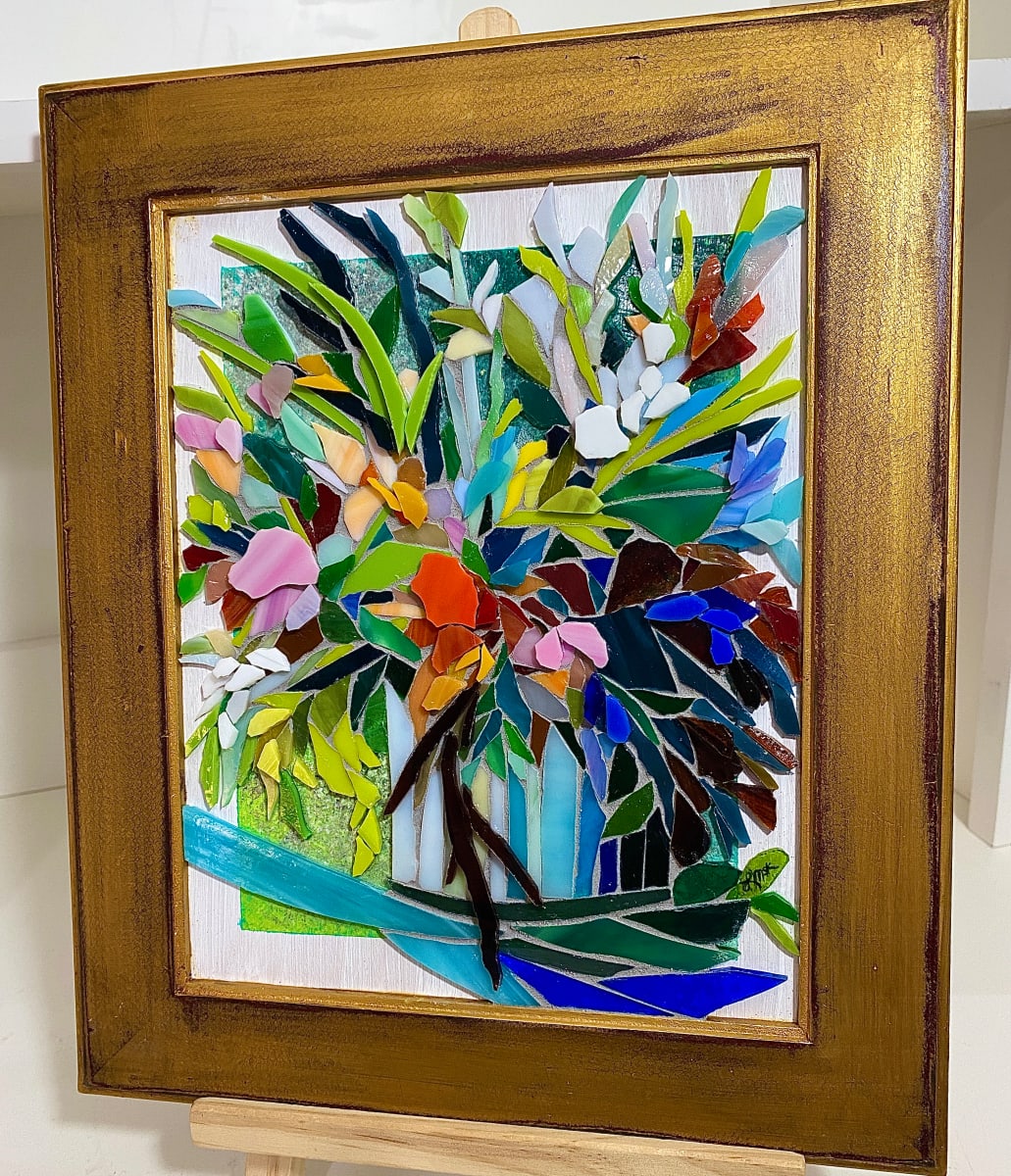 Already There by Laura McKellar  Image: An abstract bouquet in layered stained glass