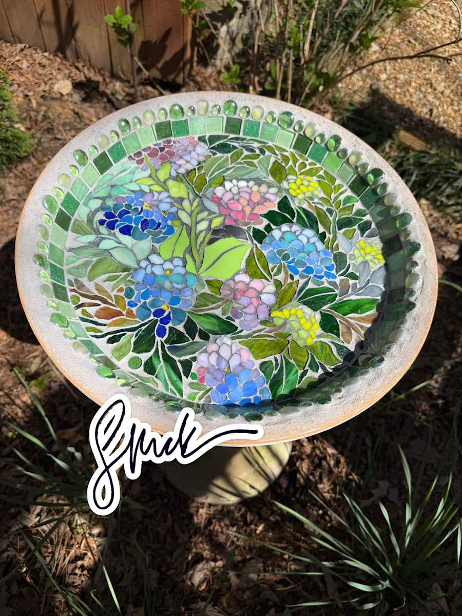 Hydrangea Bird bath by Laura McKellar, Image 1.
