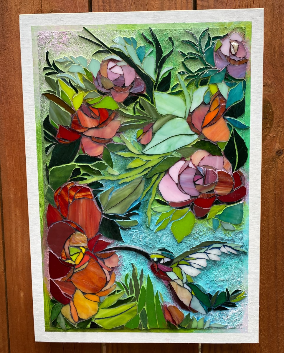 Humming Along by Laura McKellar  Image: Stained glass and painted grout mosaic