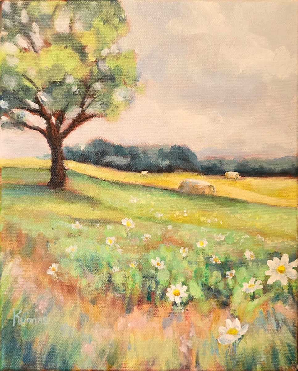 An Inviting Pasture (with Oxeye Daisies) by Jessica Kunnas, Image 1.