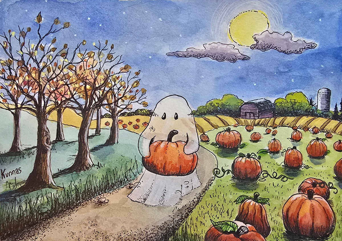 Don't Be Late for the Pumpkin Parade (PRINT) by Jessica Kunnas, Image 1.