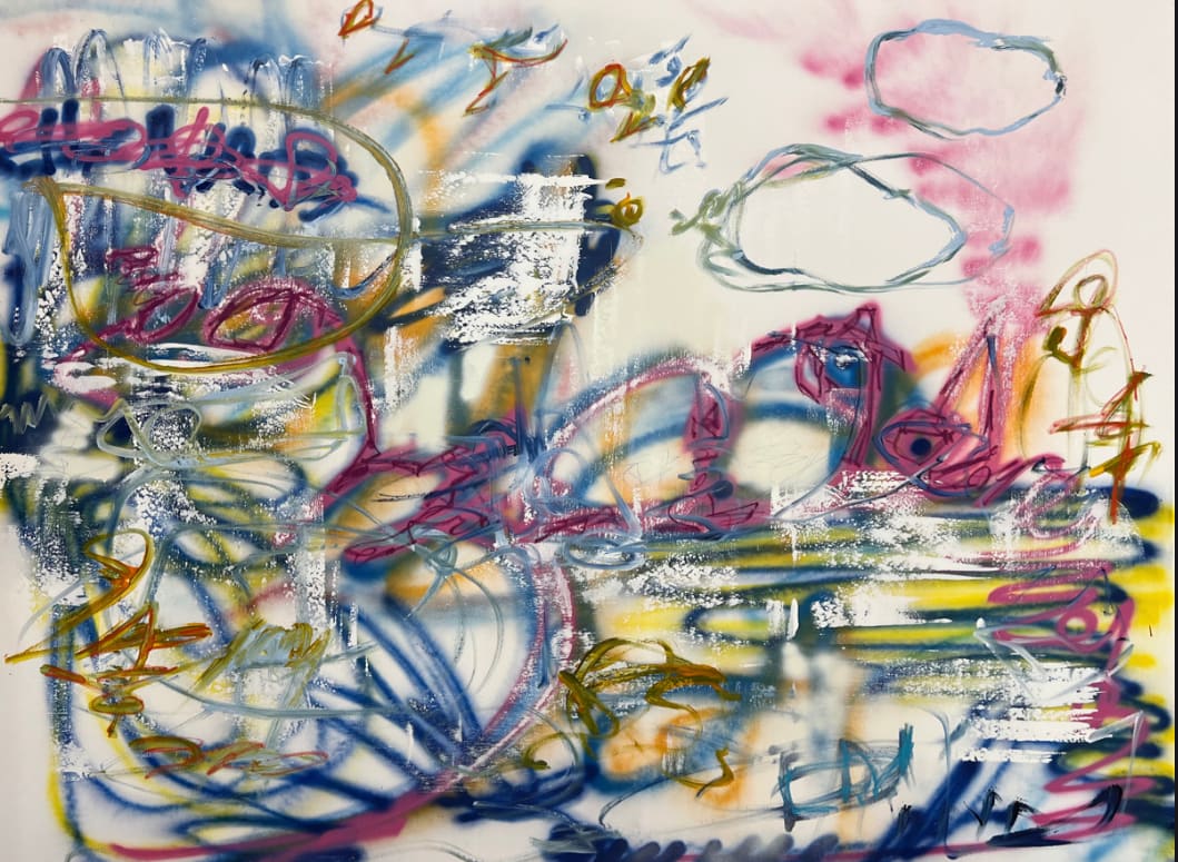 Bubble Gum Clouds  Image: Acrylic / Spray / Oil