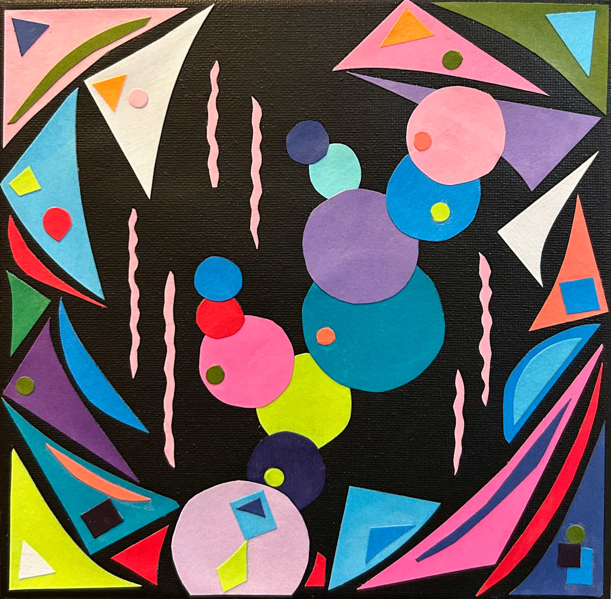 “Stained Glass” Collage No. 26 -  “Joyeux” by Mariana D Kramer 