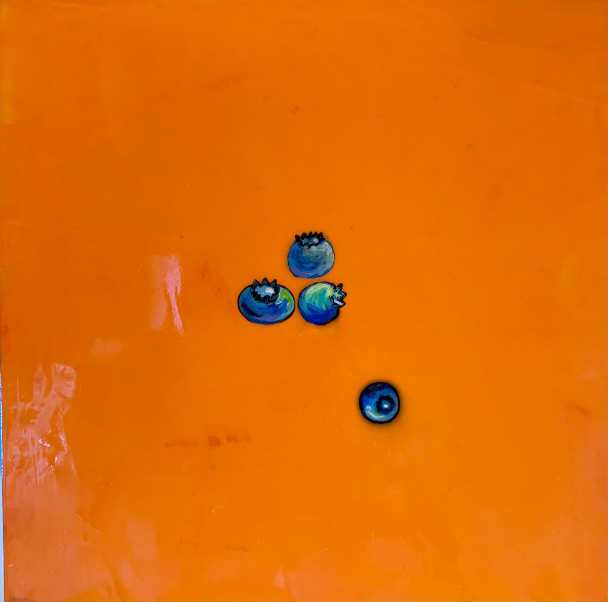 Blueberries on Orange 