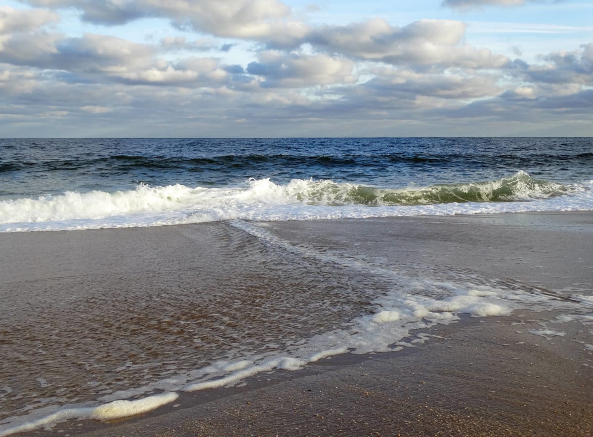 Island Beach Park in Shades of Blue, Pink and Green, Image 1.