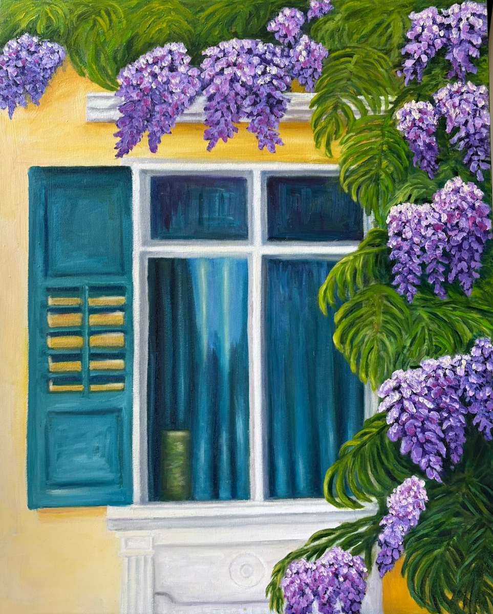 Wisteria Around the Window by Mary O'Malley-Joyce, Image 1.