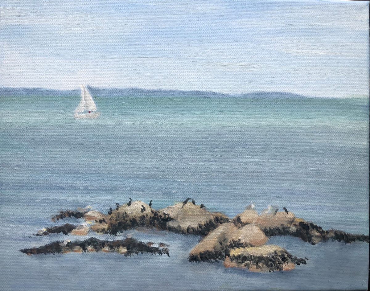 Sandy Cove Sailing with Howth in the Background 