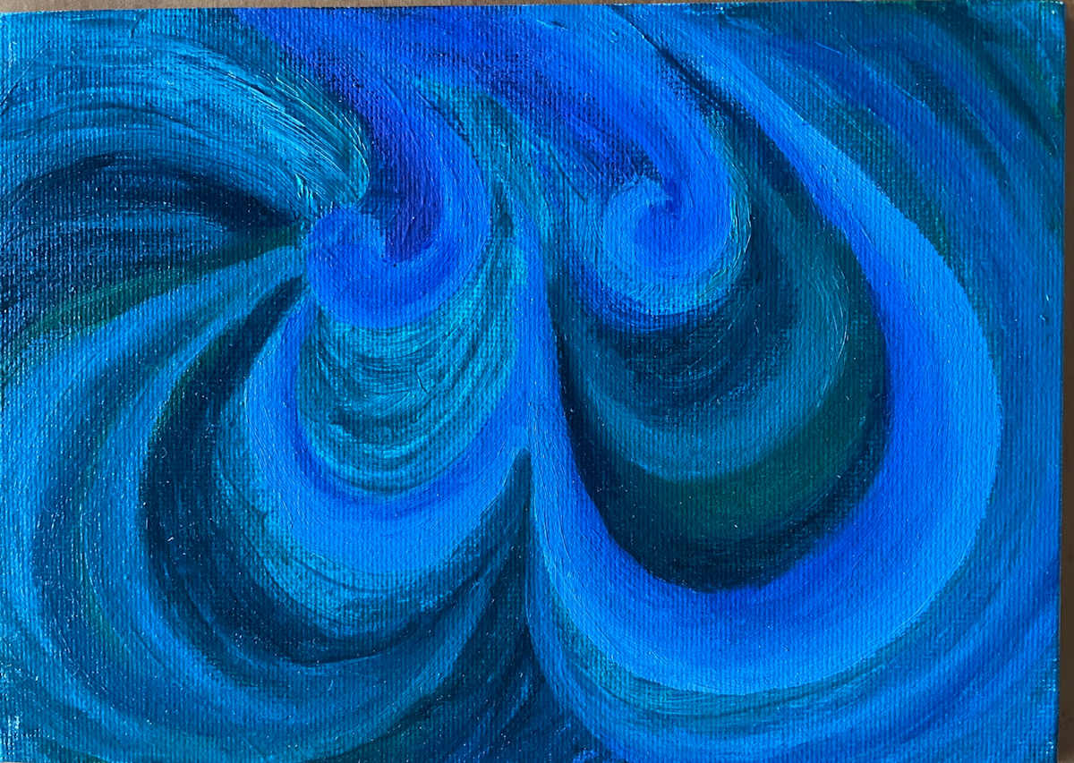 Dual Blue Swirls by Mary O'Malley-Joyce 