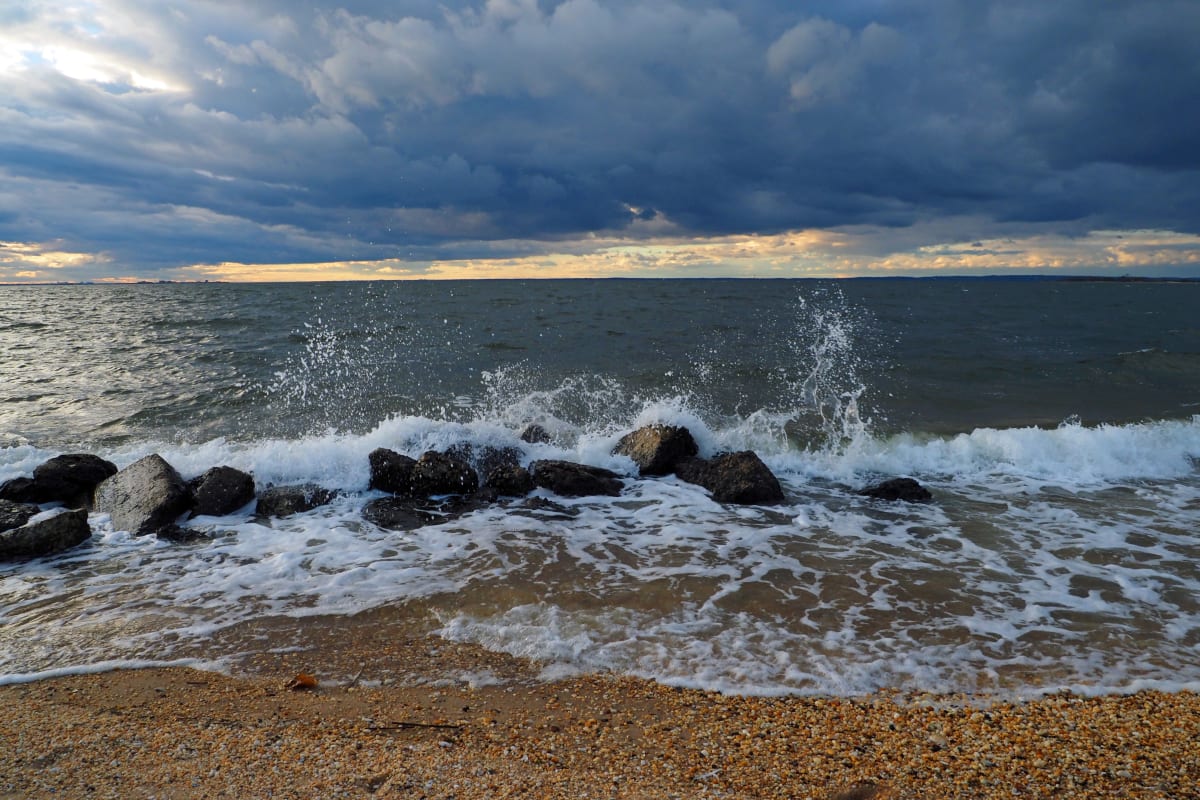 Storm with Setting Sun Sandy Hook 