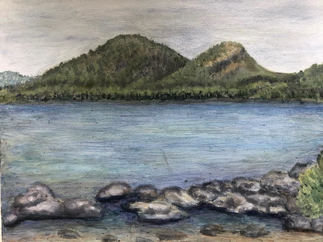 Gray Day Jordon Pond by Mary O'Malley-Joyce 