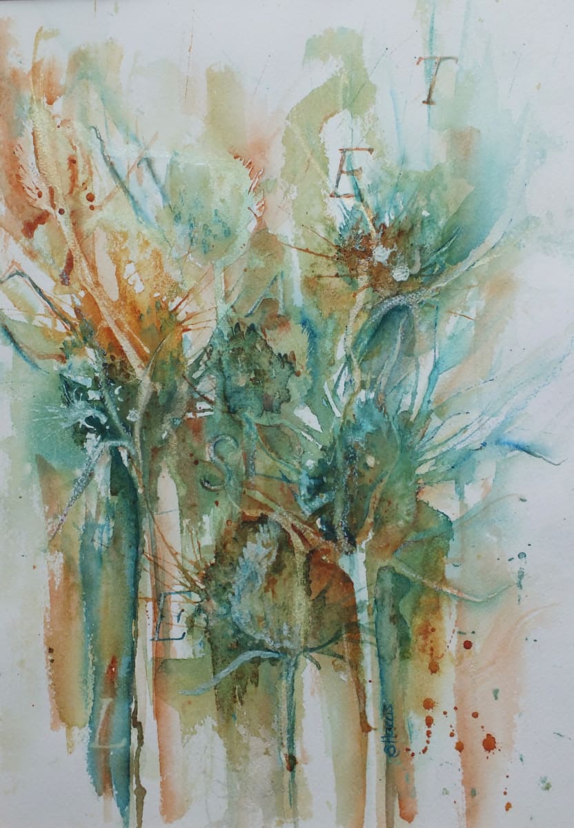 Kingfisher Teasel Diagonal by Sarion Gravelle-Harris  Image: Kingfisher Teasel Diagonal