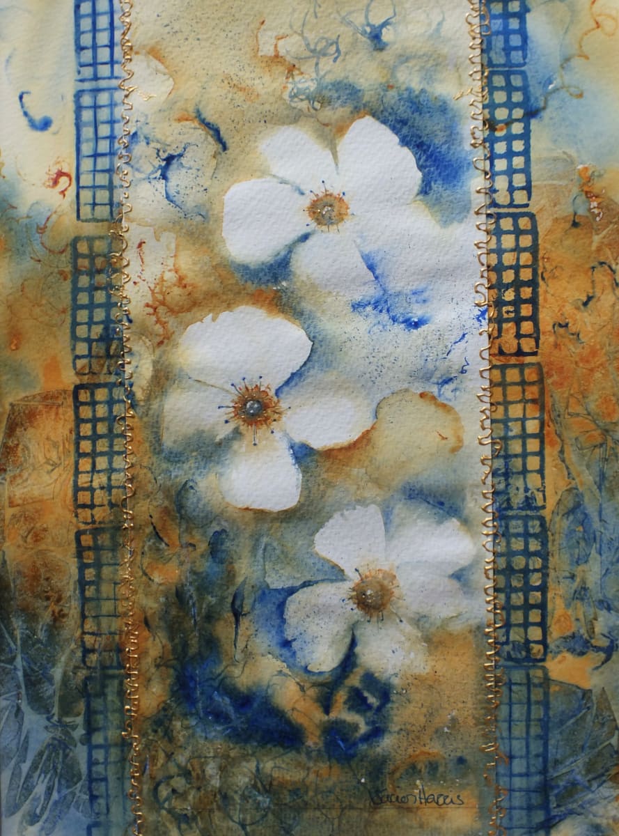 Dog Rose on a Trellis by Sarion Gravelle-Harris  Image: Dog Rose on a Trellis