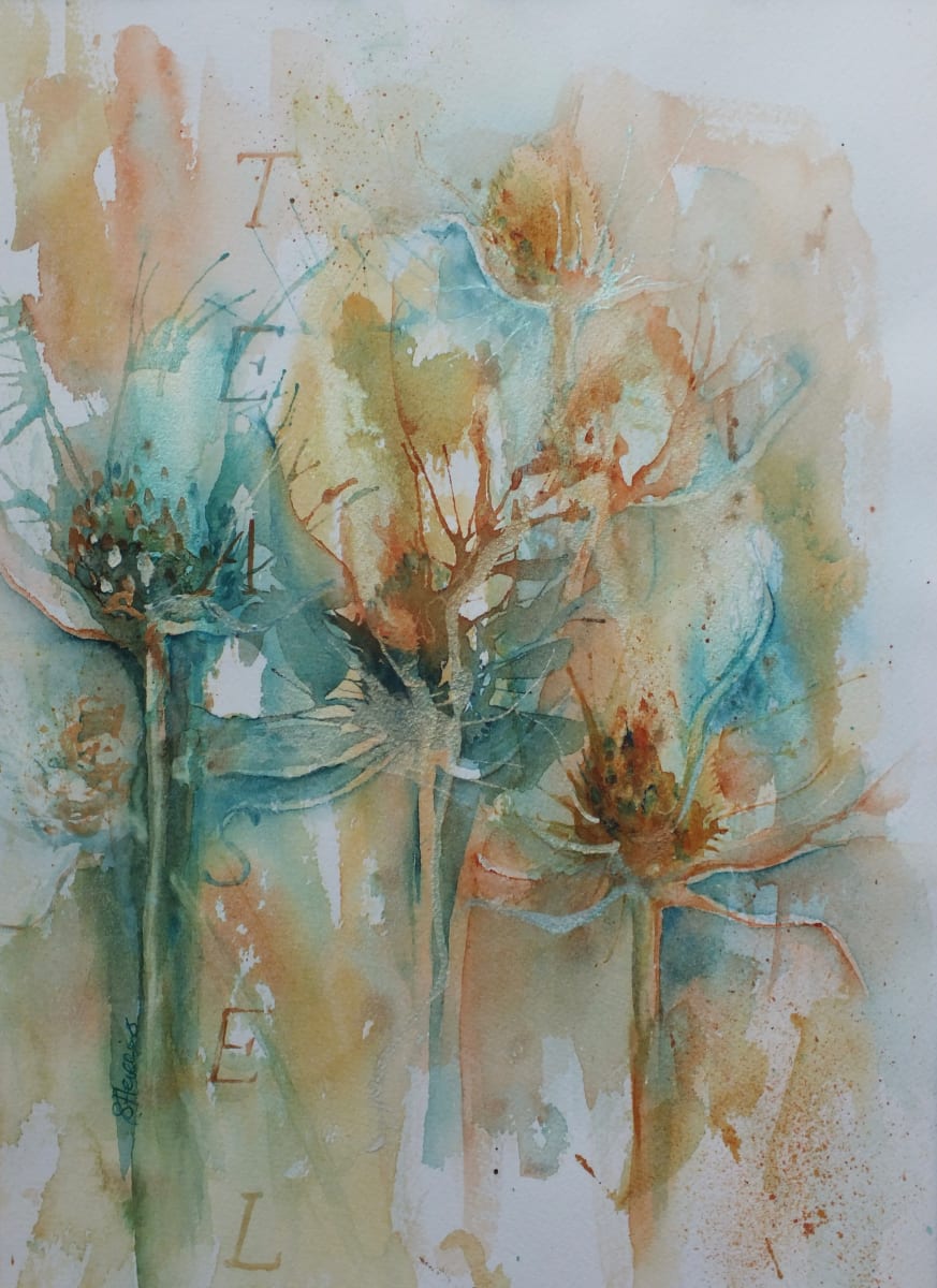 Kingfisher Teasel Vertical by Sarion Gravelle-Harris  Image: Kingfisher Teasel Vertical