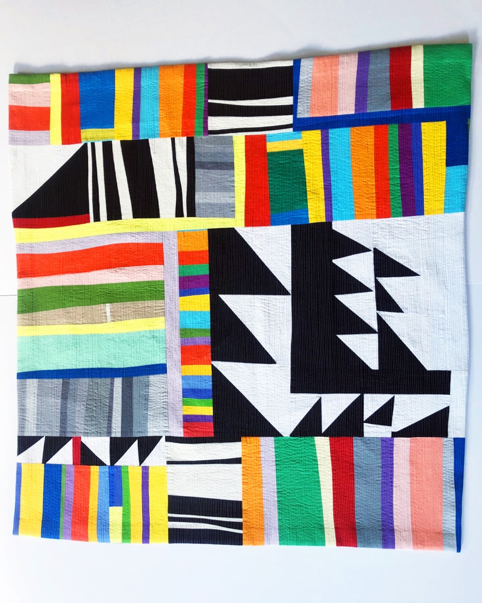 Mixed Emotions  Image: Modern improvisational quilt created in response to the COVID pandemic