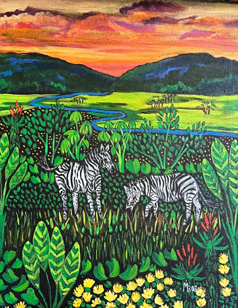 The Zebras' Sunset by Sharon Mroz   Image: "The Zebras' Sunset" by Sharon Mroz