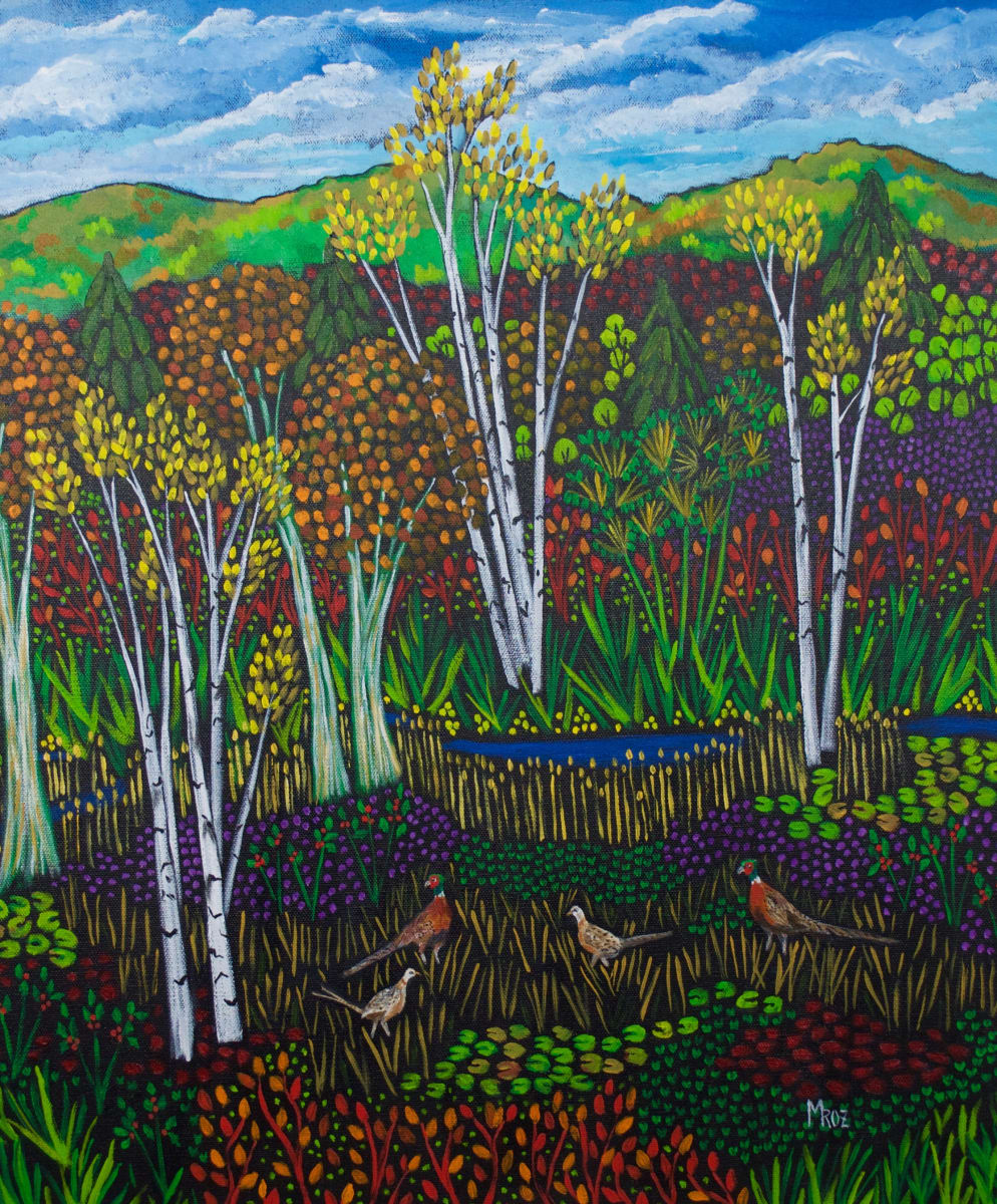 Autumn Pheasants by Sharon Mroz  Image: "Autumn Pheasants" by Sharon Mroz