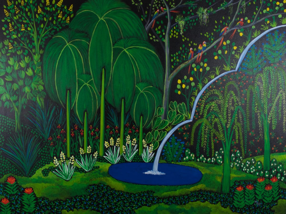 Red Macaws Meeting by Sharon Mroz  Image: "Red Macaws Meeting" by Sharon Mroz