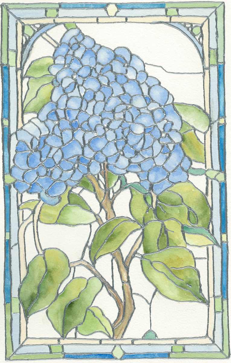 Stained Glass Lilacs by Rosalynd Coulter Semple 