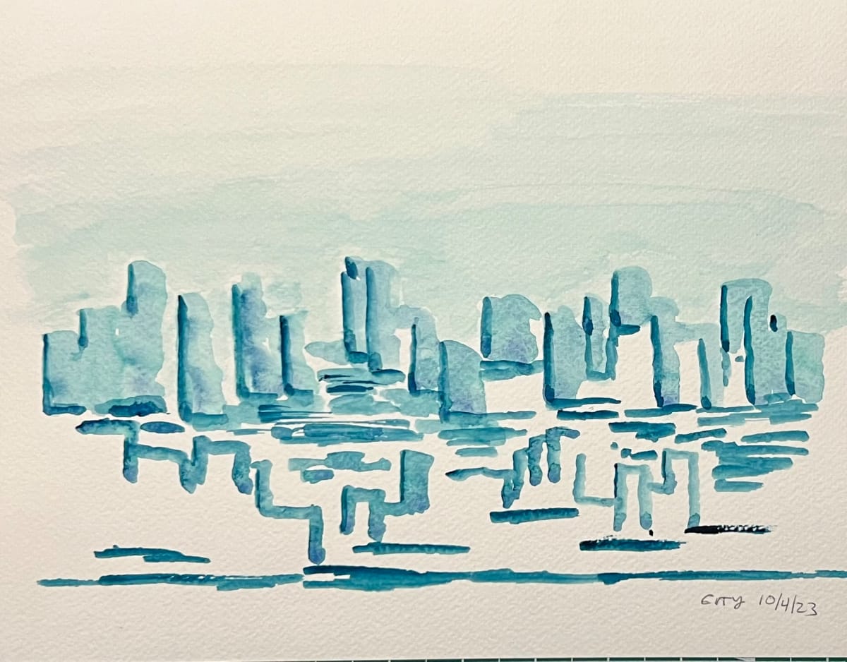 Blue City by Lon Bender  Image: Piles upon piles of blocks