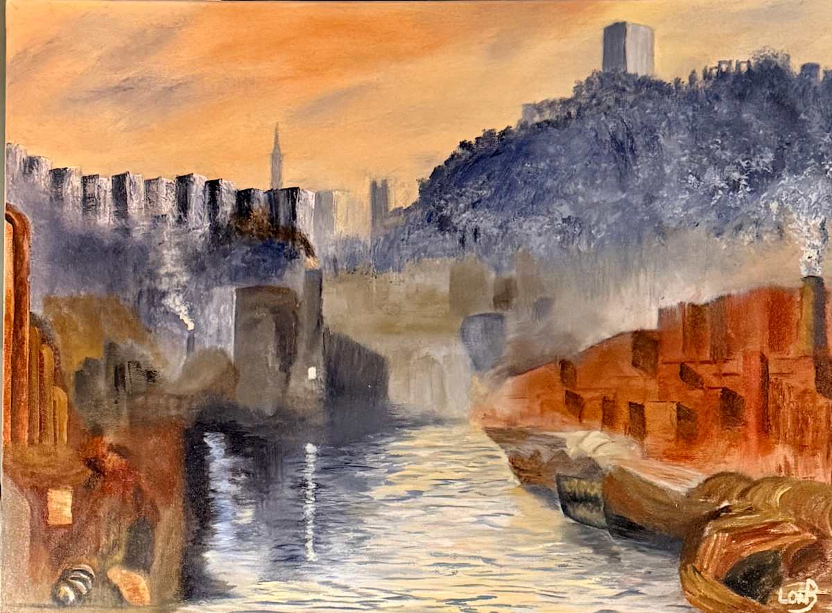 Sunrise in a Factory Town by Lon Bender, Image 1.