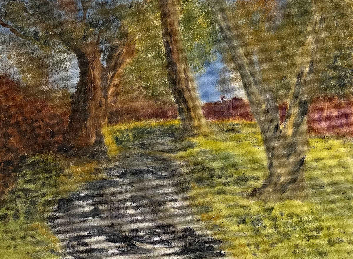 Morning Light at the War Memorial Park. by Lon Bender  Image: Beautiful light across the park. plein air Saturday Group