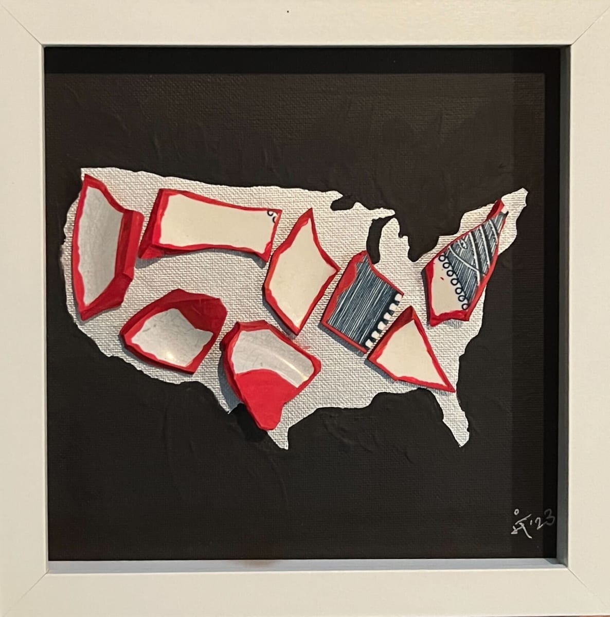 Thoughts & Prayers I by Manju Sadarangani  Image: This is a series is about frustration. This is a series about hope. This is about the conversations that come to a grinding halt in the United States.