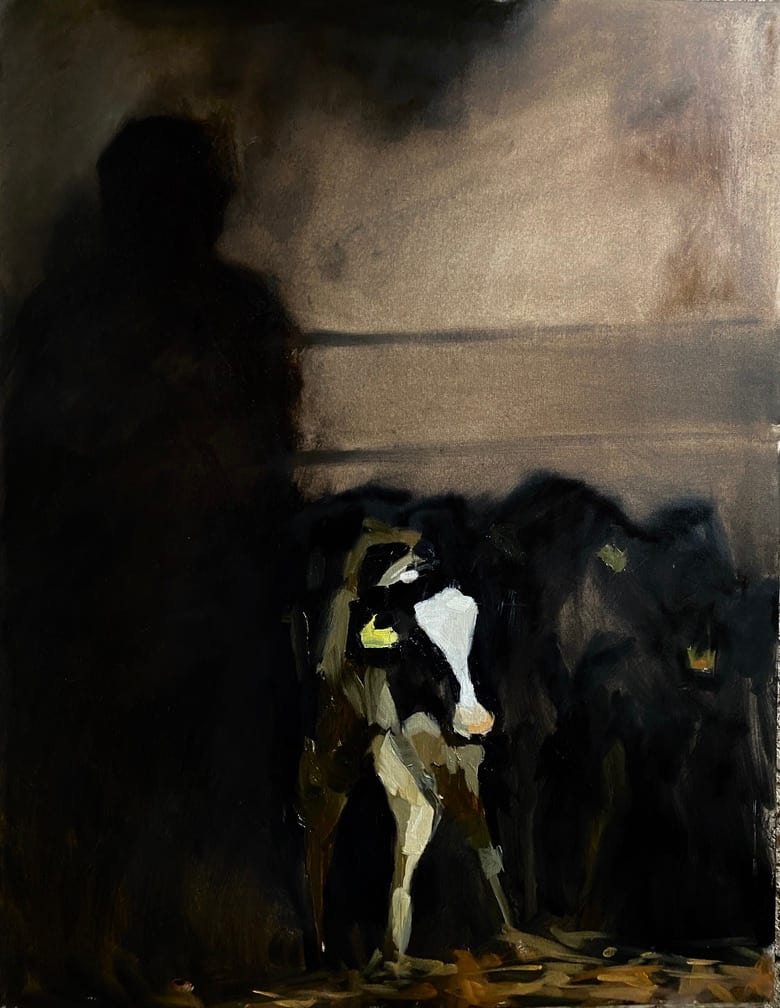 Unloading the trailer at the livestock market by Philine van der Vegte 