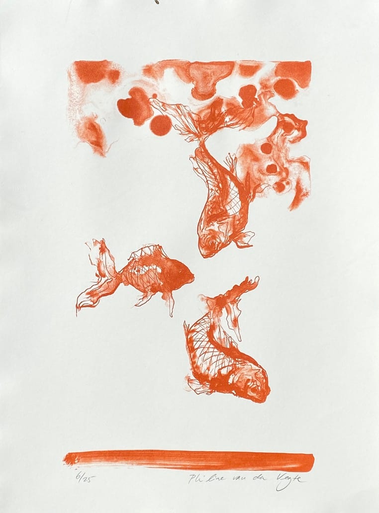Goldfish litho by Philine van der Vegte 
