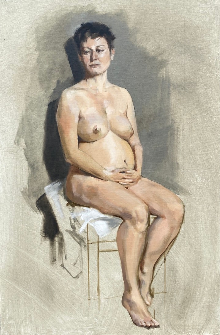 Expecting by Philine van der Vegte  Image: Classic academic study from life of a pregnant woman