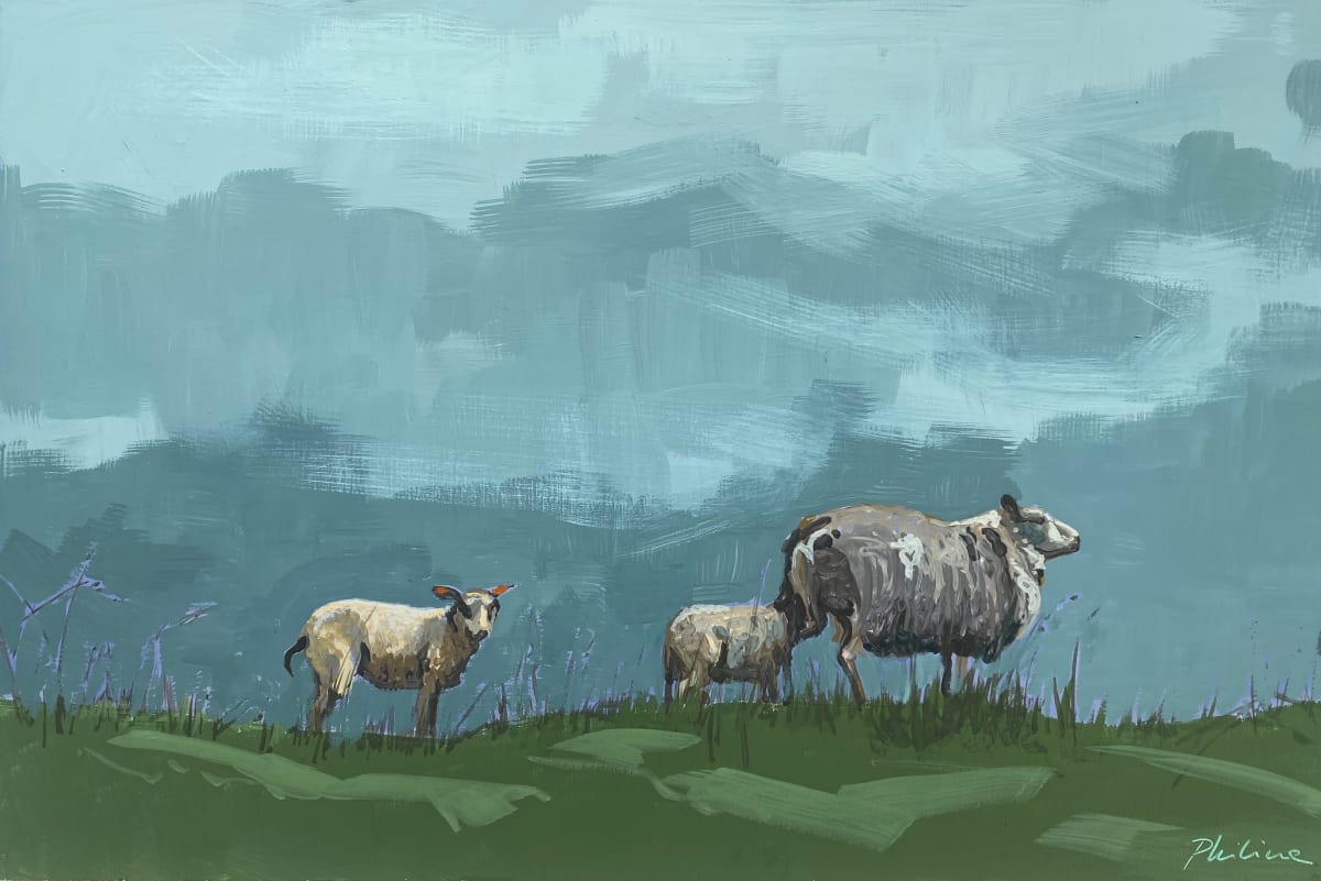 Sheep on a grey day 