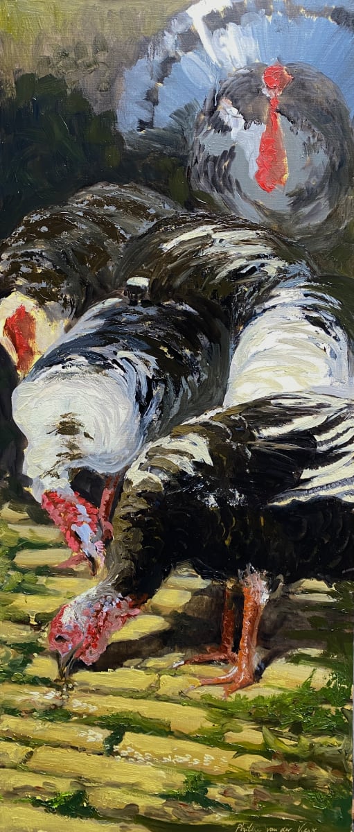 Feeding time by Philine van der Vegte  Image: Feeding time, oil on wood 70x30cm by Philine van der Vegte