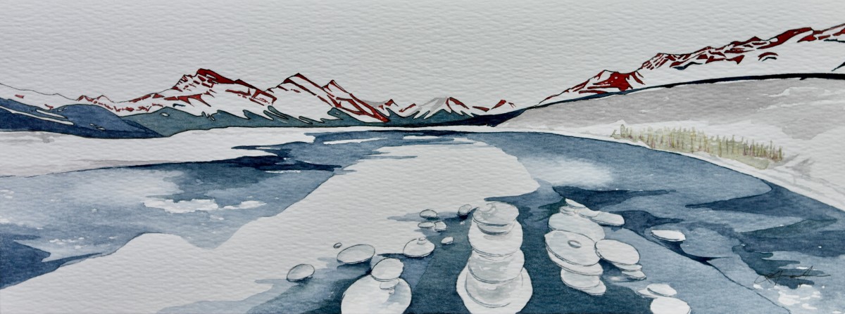 Spray Lakes | Original Artwork | 6x15.75 by Linnea Martina  Hannigan 