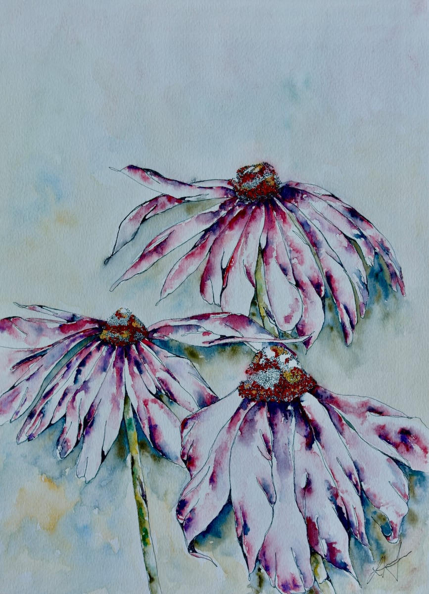 Cone Flower Patch | Original Artwork | 11x15 by Linnea Martina  Hannigan, Image 1.