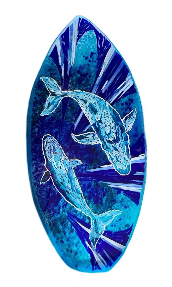 Humpbacks Circling (Side Table) by Jona Siverly, Image 1.