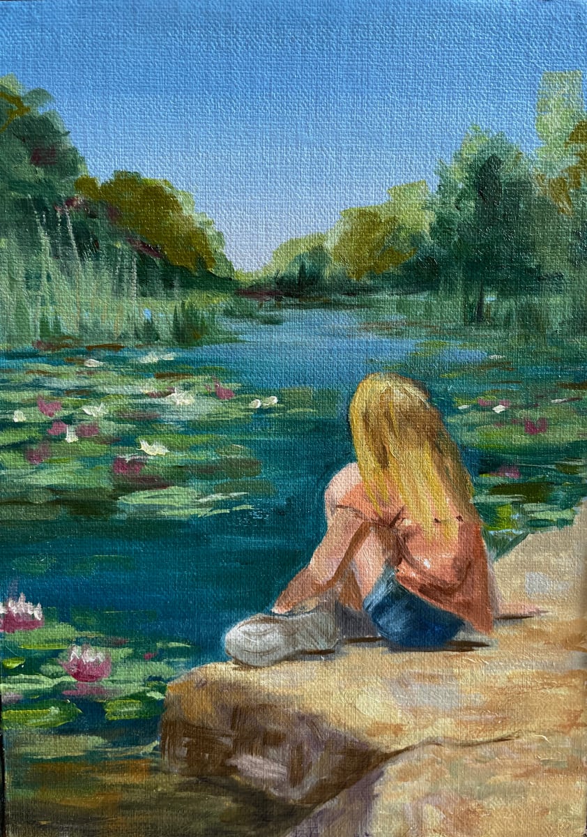 Contemplating Lilies by Mary Bryson 