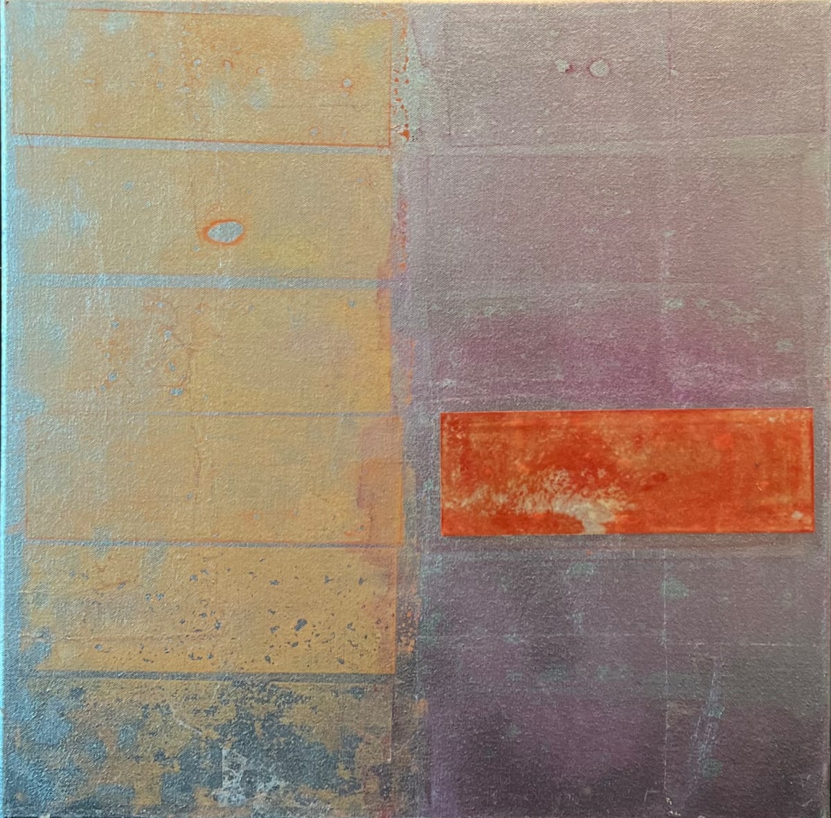 SILVER WITH WARM RED RECTANGLE by Maria Cerro, Image 1.